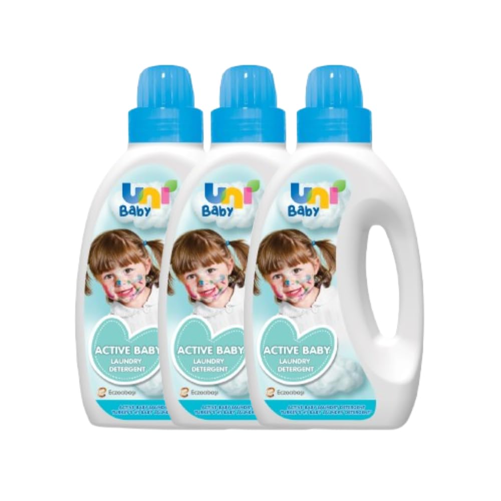 Active Liquid Laundry Detergent, 1500ml x 3 - Gentle and Effective for Baby Clothes