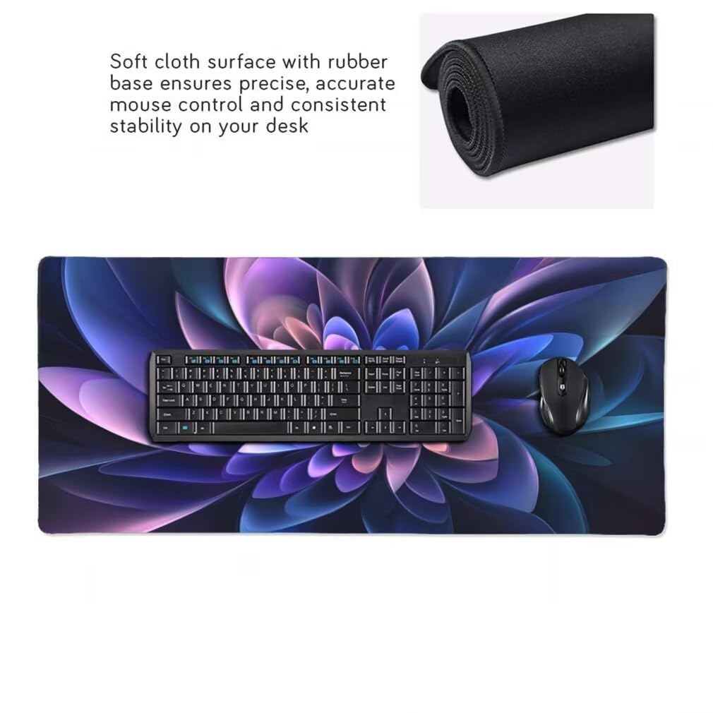 Tappetino Mouse Viola, Mouse Pad XXL 1000 x 500 x 3 mm, Fiori Tappetino Gaming Grande Sottomano Scrivania, Impermeabile Mousepad con Base in Gomma Antiscivolo per Computer, PC, Laptop -MP1597