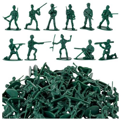 GCTWFYK 100 Pcs Army Men Action Figures, Plastic Classic Green Army Men Toys for Boys, Multiple Poses Soldier Action Figures for Birthday Gift