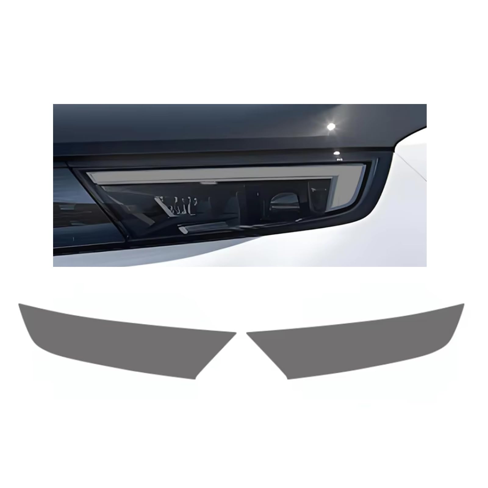 Headlight Film for Opel Mokka 2020-2024, 1Set Transparent/Smoke Black Car Headlight TPU Protective Film