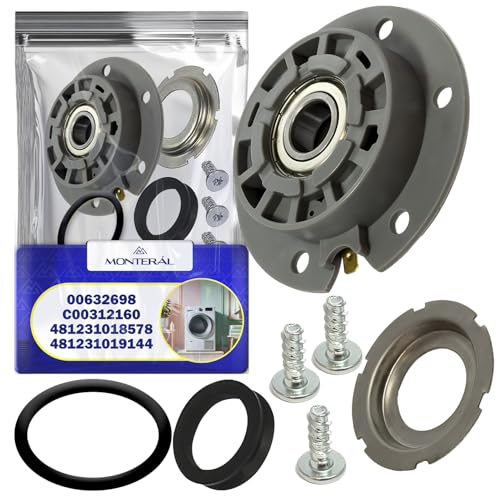 Juego de Cojinetes de Lavadoras con Código Original 632698 00632698 para Bosch 483064 para Gorenje C00312160 para Indesit 481231018578 481231019144 para Whirlpool - Garantía de 10 Años - MONTERAL