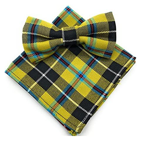 Gents Cornish National Tartan Bow Tie & Matching Pocket Square Set Cover