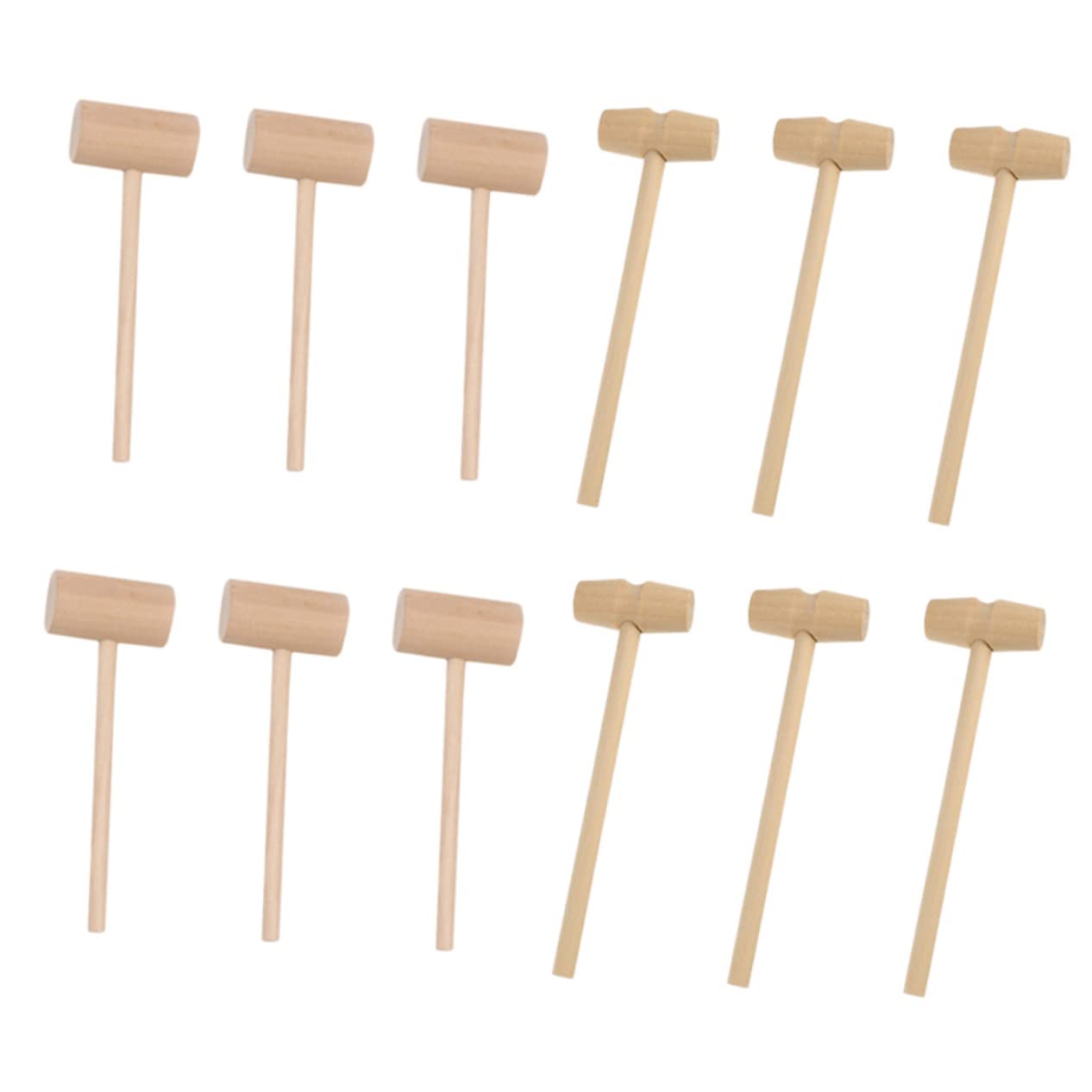 Mikinona Mini Seafood Cake Hammers 30pcs Solid Wood Lobster Crab Mallets Mini Hammer Toys for Boys and Girls Hand Development