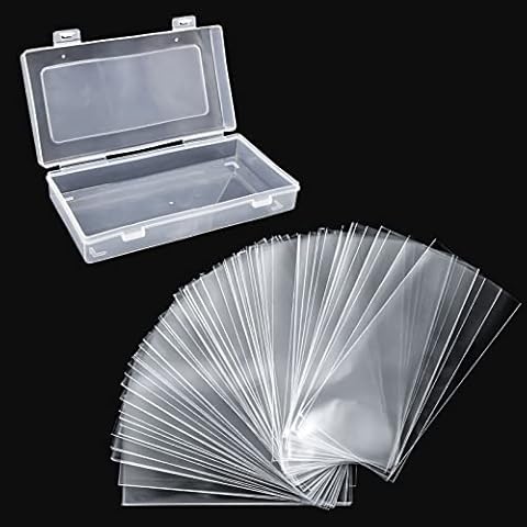 100 Pack Paper Money Holders with Plastic Storage Case, Clear Thicken Paper Money Currency Collection Sleeves Protector OPP Bag Cover