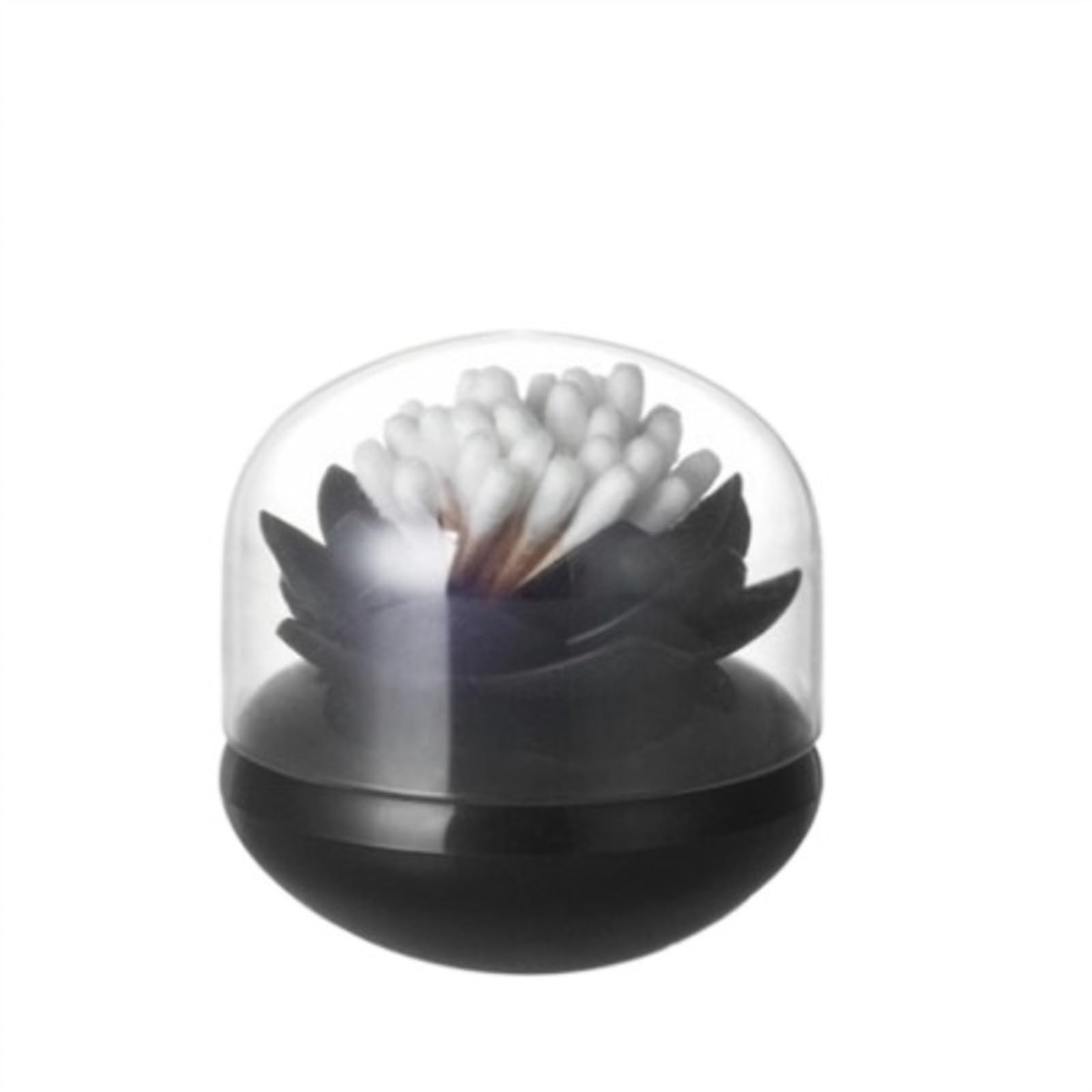 Wdwdw Black Toothpicks Dispenser Toothpick Box Cotton Swab Flower Design Storage Container Storage Tube With Lid Holder