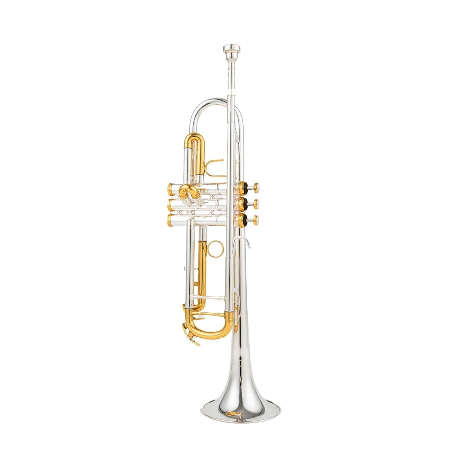 Trompetas para Estudiantes Trompeta Pequeña BB, Instrumentos Musicales Profesionales con Llave Dorada Y Plateada, con Estuche