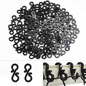 Vikdio 46 Pcs Black Gutter Hooks for Securing Outdoor Lights, Christmas Lights Clips Mount to Shingles, Gutter Clips for…