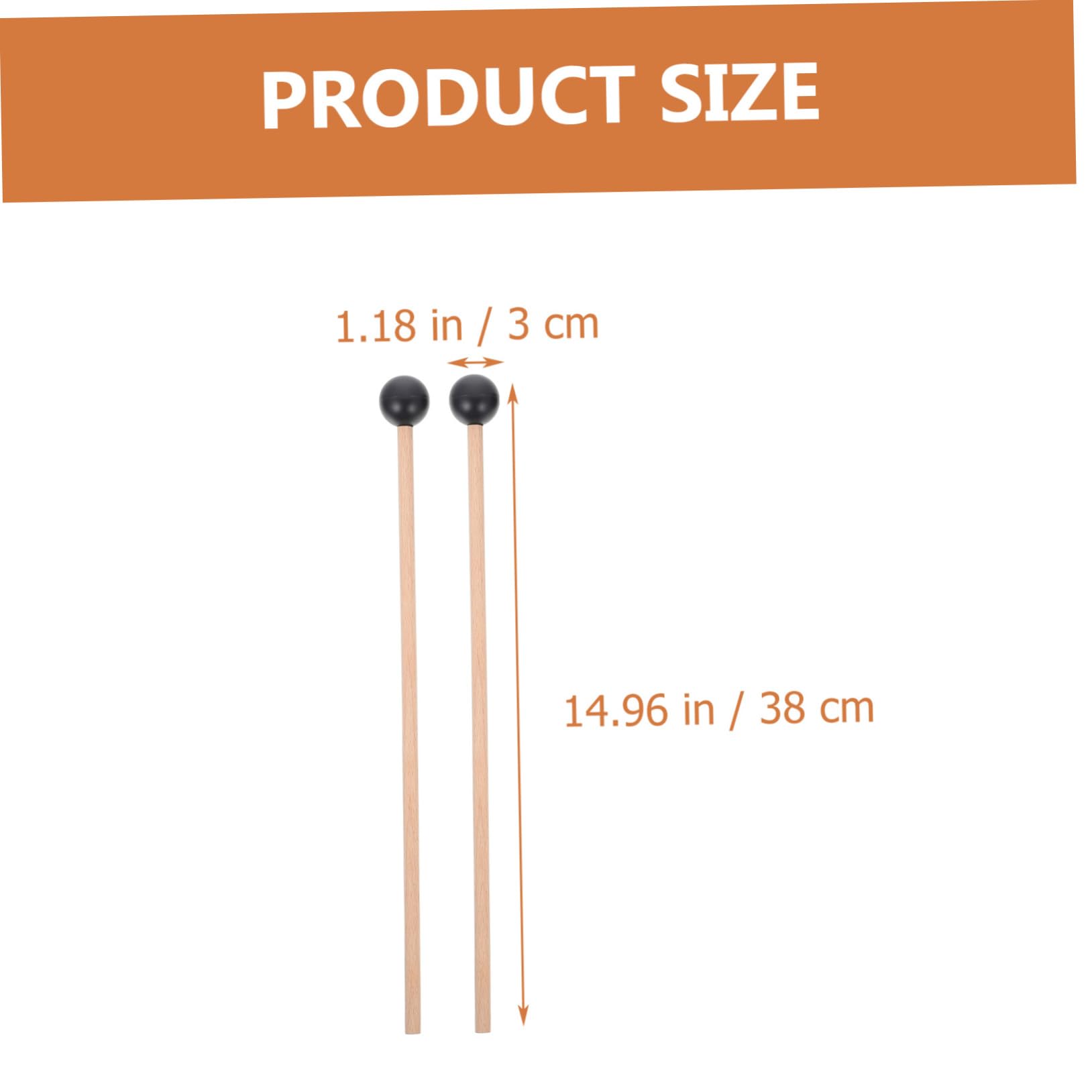 BESPORTBLE 1 Pair Xylophone Percussion Mallets of Durable Drumsticks for Beginners High Grade Tips for for Marimba and Other Percussion Instruments