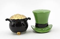 Vista 3 de Cosmos Gifts 21024 Sombrero de duende y olla de oro salero y pimentero