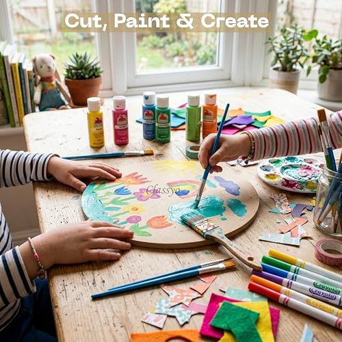 Image of Classyo Round MDF Board Cutouts, MDF Cutouts for Craft, DIY Art Boards for Lippan Art, Mandala Art, Painting, Resin Art and Crafts (2 Inch, Set of 6)