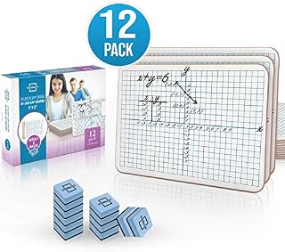 Dry Erase XY Axis Graph Lap Boards 9”X12” for Student and Classroom Use