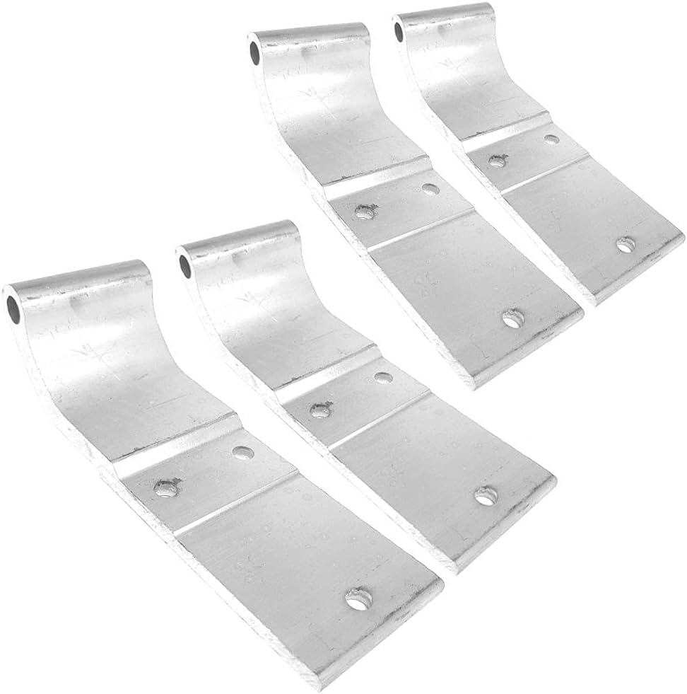 4PCs Aurora Aluminum Metallic Mill Dorsey Style 3-Hole 2-3/4" x 8-3/8" Door Hinge Semi Commercial Truck Trailer