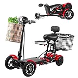 RobLux Mobility Scooter, 4 Wheeled Folding Electric Scooter 350W Motor Portable Power Travel Scooter