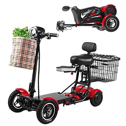 Roblux Mobility Scooter, 4 Wheeled Folding Electric Scooter 350W Motor Portable Power Travel Scooters 3 Speed Adjustment For Elderly Disabled Adults #TOP5