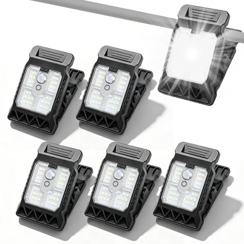 Lot de 6 Mini Lampes Solaires d'Extérieur à Clipser avec Détecteur de Mouvement, 3 Températures de Couleur, Lampes solaires à clip, Lampe Solaire...