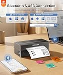 Rongta Imprimante d'étiquette d'expédition thermique Bluetooth, sans fil 4x6 Imprimante d'étiquette pour les paquets d'expédition et petites entreprises, Windows/Mac/Android/iOS compatible, support USPS, UPS, Etsy, Shopify, RP425
