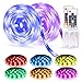 RGB Led Strip Lights Battery Powered 4-FQ 2PCS 6.56ft Led Lights Strip Battery Operated Remote Control Color Changing Strip Lights Kit SMD5050 120 LED Waterproof Strip Lights DIY TV Bedroom 17 Keys
