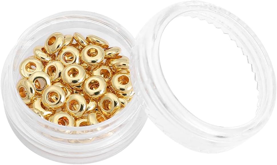 14K Gold Plated Roudelle Spacer Beads 5x1.8mm 50pcs for Jewelry Making Findings Non Tarnish - Image 7