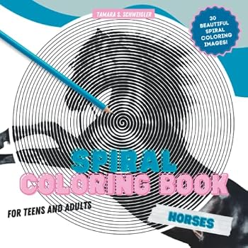 Paperback Spiral Coloring - Horses:: Stress-Relief Coloring Book for Teens and Adults Book