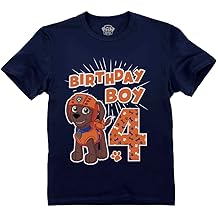 Marshall Fire Pup 4th Birthday Shirt for Boys - Paw Patrol Toddler T-Shirt - Fun Gift for 4 Year Old's Party
