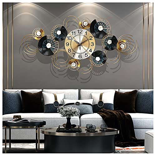 Horloges murales silencieuses d'art moderne 3D en métal