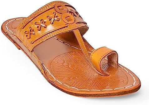 Men's Daily/Casual/Ethnicwear Slip-on Brown Color Flat Handmade Kolhapuri Chappal (Brown