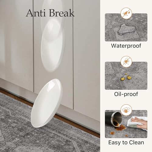 GENIMO Kitchen Mats for Floor 2PCs, Washable Anti Fatigue Mat for Cushioned, 17.3"x47"+17.3"x30", Waterproof Kitchen Rugs, Non Slip Comfort Standing Mat Rug for Home, Sink, Laundry, Ash Gray by GENIMO - Used condition - Image 5