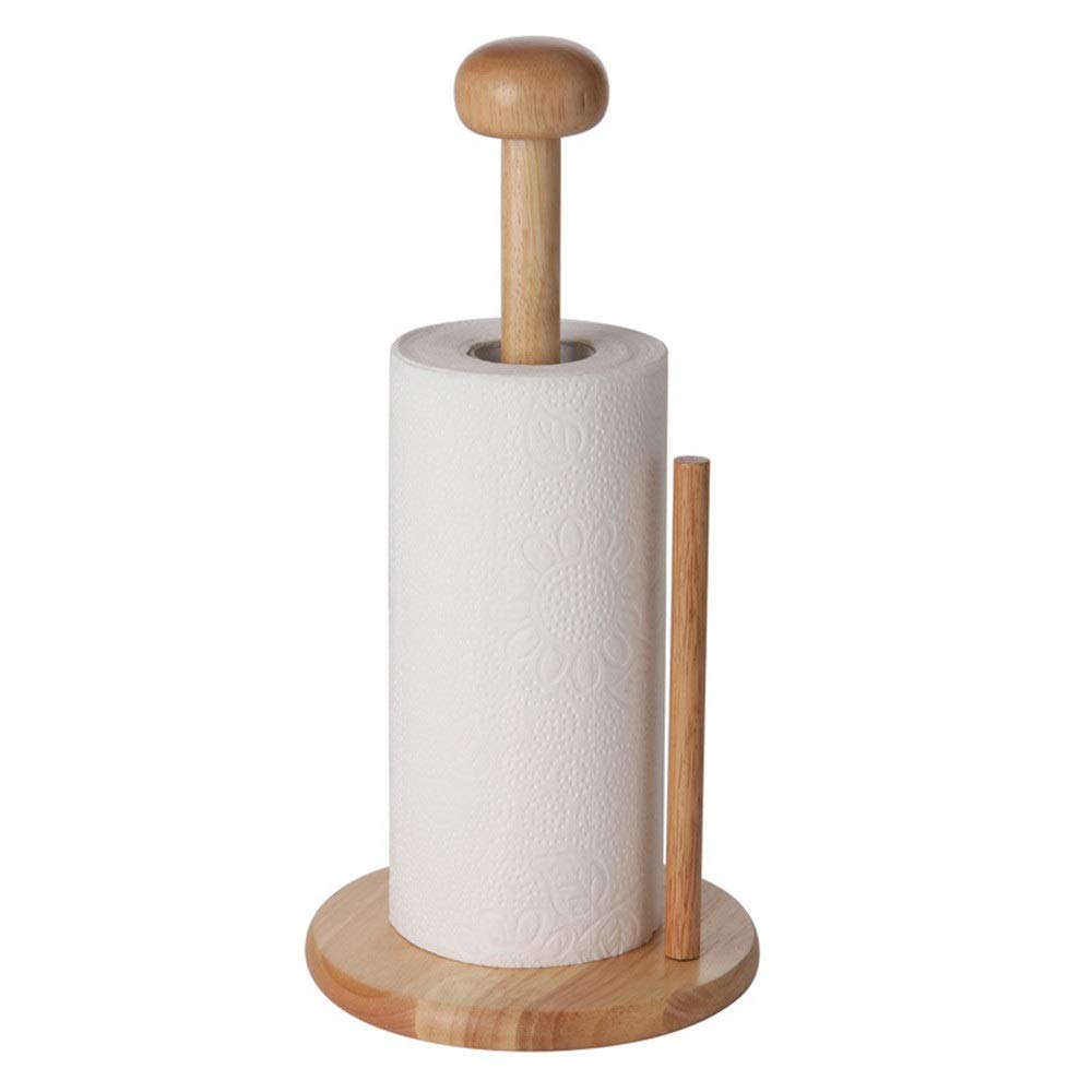 Vobajf Paper Towel Holder Kitchen Paper Towel Storage Rack Desktop Vertical Paper Roll Holder for Living Room Dining Room (Color : Natural, Size : 16x33.5cm)