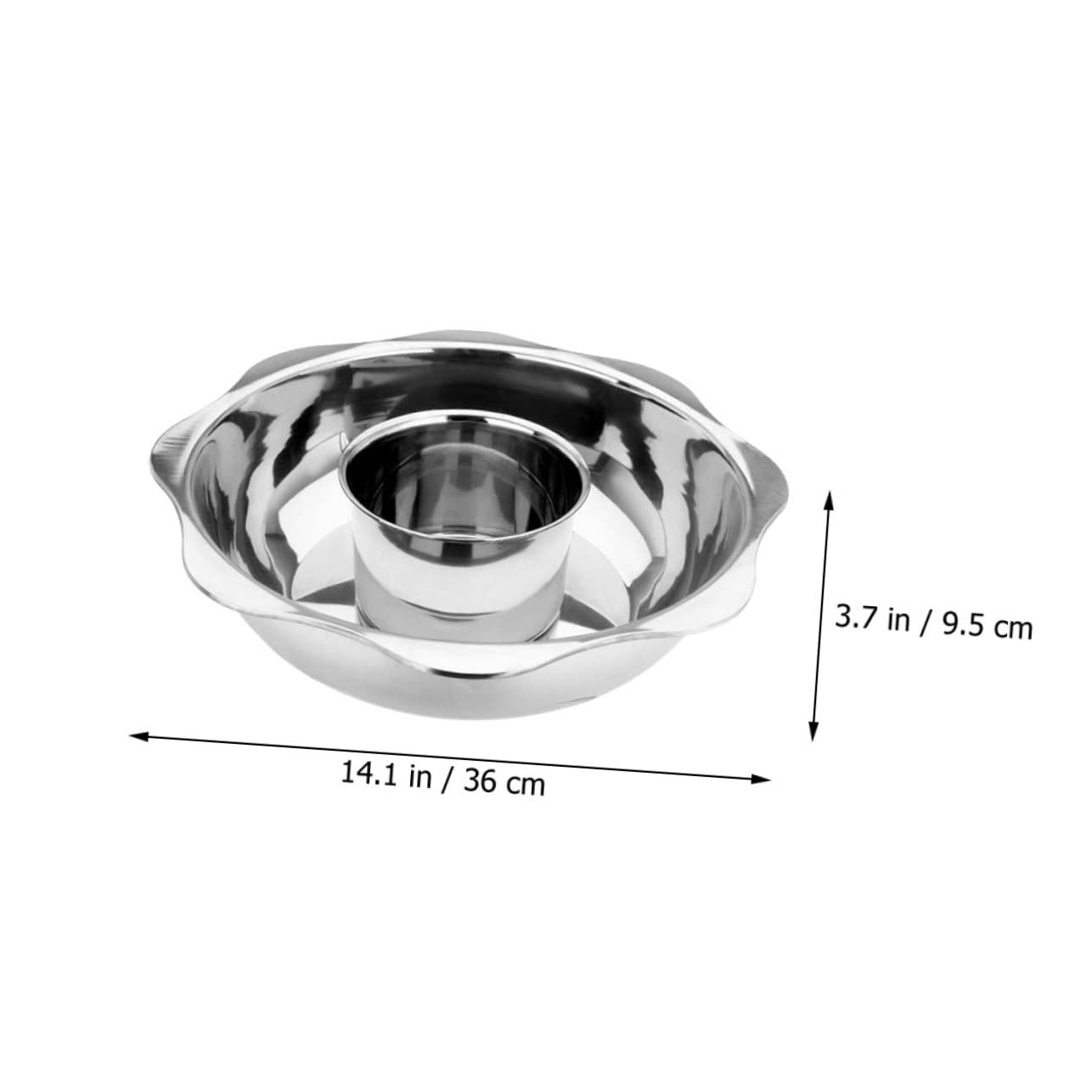 Garneck Stainless Steel Divided Hot Pot Pan Two-flavor Cooking Pot for Home Restaurant Design for Family Gatherings Easy to Clean Use for Delicious Meals