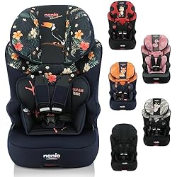 Nania - RACE I FIX 76-140 cm R129 i-Size silla de auto isofix - Para niños de 3 a 10 años - Reposacabezas regulable en altura - Base reclinable - Made in France (Tucan)