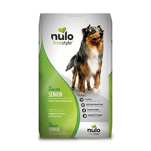 Nulo Senior Grain Free Dog Food with Glucosamine and Chondroitin (Trout and Sweet Potato Recipe, 24lb Bag)