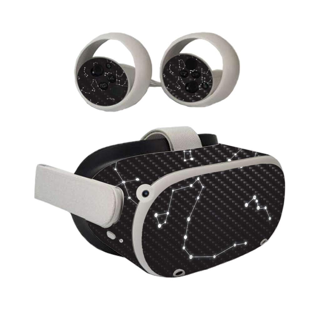 MIGHTY SKINS Carbon Fiber Skin Compatible with Oculus Quest 2 - Constellations | Protective, Durable Textured Carbon Fiber Finish | Easy to Apply | Made in The USA (CF-OCQU2-Constellations)