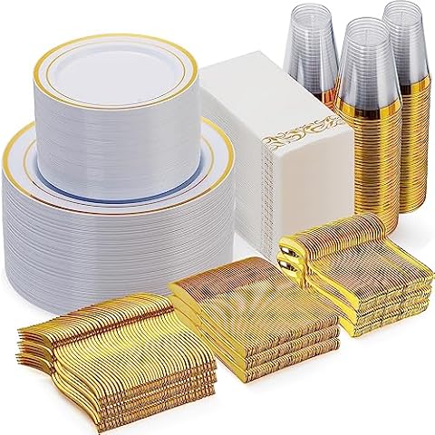 Goodluck 700 Piece Gold Dinnerware Set Cover