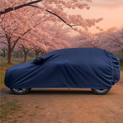 Image of RSP AARVIK Waterproof Car Body Cover Compatible with Mirror for Maruti Suzuki 800 with Long Lasting Durable Material Triple Stitched Elastic (2006-2025) Year Models (Navy Blue)
