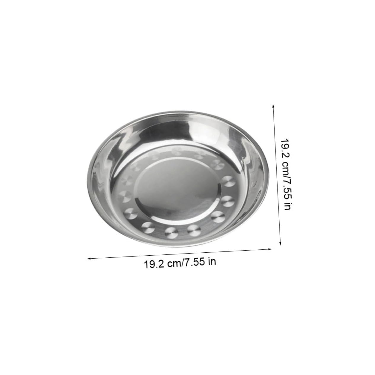 Garneck 7pcs BBQ Dip Sauce Dipping Dish Appetizer Serving Bowls Salad Serving Utensils Food Trays Food Serving Tray Round Tray Stove Pipe Tableware Condiment Dish Stainless Steel Silver