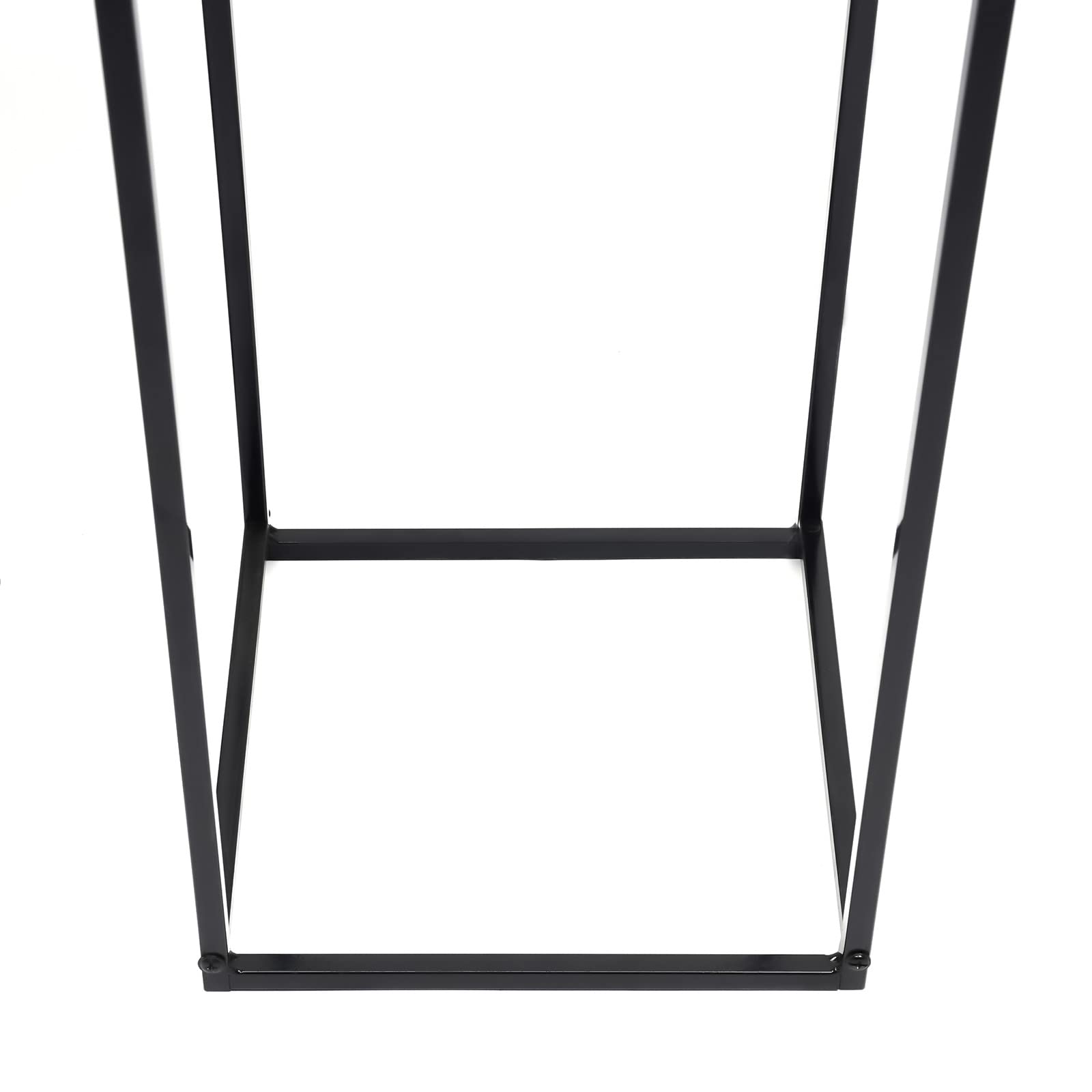 Set di 2 supporti per piante, in metallo, colore nero, quadrati, 60/70 cm