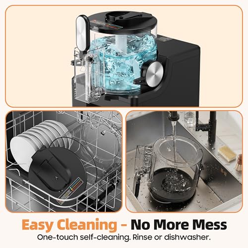Image of Slushie Machine for Home, 67 oz No Ice Needed Frozen Drink Machine & Soft Serve Ice Cream Maker, 6 Presets with Auto-Clean for Slushy, Margaritas & More. Black