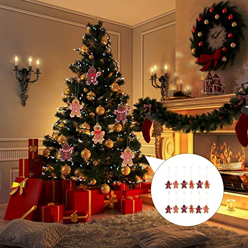 BESPORTBLE 12 PeÃ§as de Gengibre Enfeite de Natal DecoraÃ§Ã£o de Homem de Gengibre de Natal Enfeite