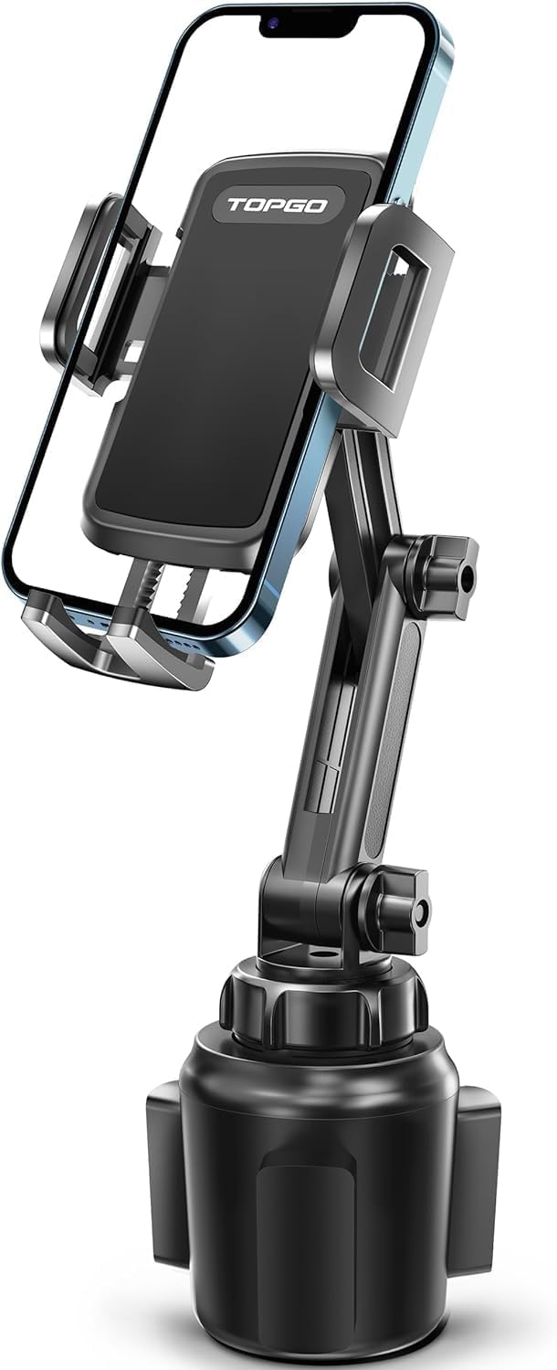 Supporto portabicchieri, supporto per telefono cellulare, supporto per cellulare per iPhone 14, Samsung e altri smartphone (Black)