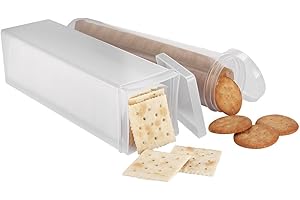 Airtight Square Cracker Container - Keeps Your Crackers Fresh, Crispy & Flavorful