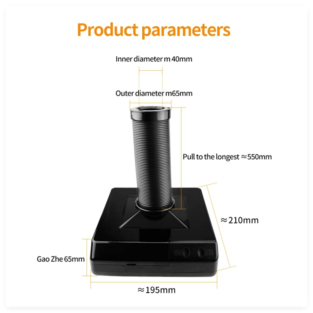 360° Ajustable Absorbedor de Humo Laser de Escritorio con Iluminación LED - Extractor de Humo para Soldadura Metálica, Filtro Anti-Humo para Gravadora Laser/Impresora 3D