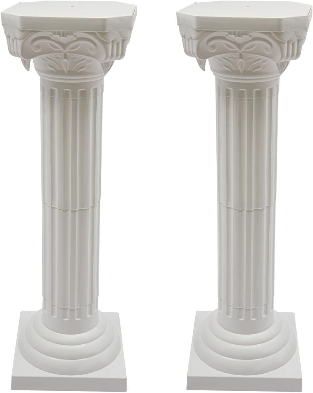 4 Colonne Romane Bianche Alte 88 Cm (2,9 Piedi) per Matrimoni - Pilastri Decorativi per Matrimoni, Feste Ed Eventi - Eleganti Piedistalli Floreali per Centrotavola Mozzafiato White