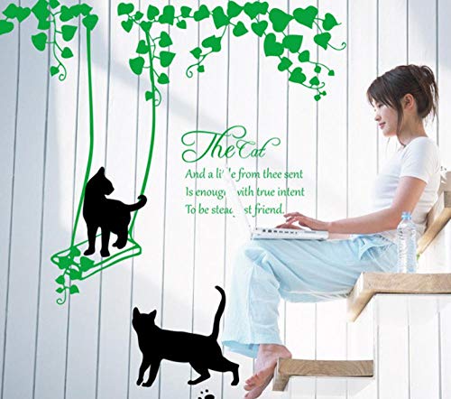 Etiqueta Engomada de Gato Columpio de Columpio de Gato Negro