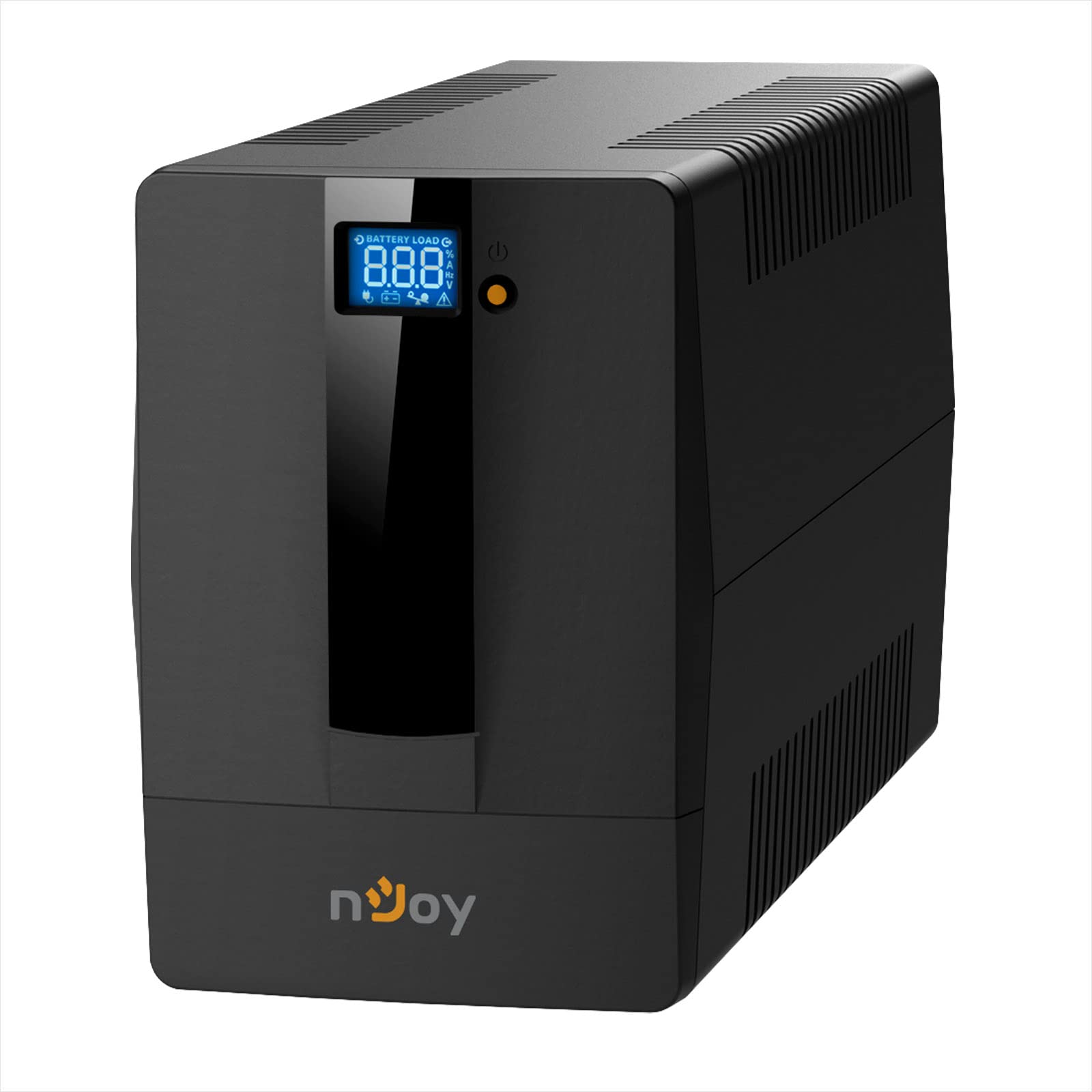 NJOY Horus Plus 1000 Gruppo di Continuità UPS 1000VA 600W | Protezione Blackout e Sbalzi di Protezione | Line Interactive | AVR | Display LCD Touch | 4 Uscite Schuko | USB | Software incluso
