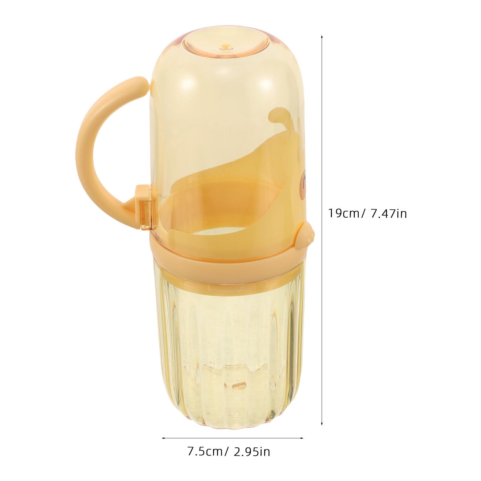 Operitacx Estuche de Viaje para 4 cepillos de Dientes con Vaso para Enjuague - Soporte Desmontable con asa para Pasta de Dientes y Cepillo de con diseño de Dibujos Animados, Ideal para Acampar al