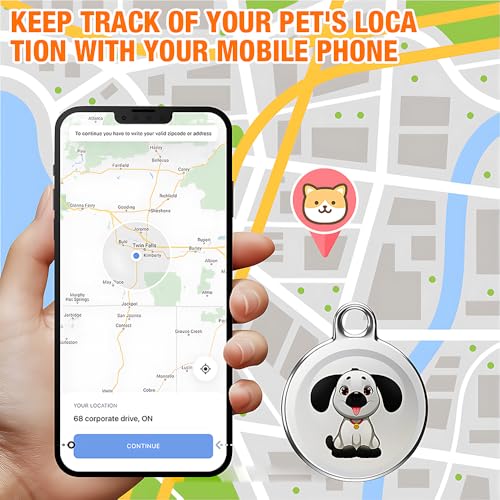 NAVESO Mini GPS Tracker für Katzen Hunde, Haustier Tracker mit Hundehalsband, Katzentracker Hundetracker, Echtzeit-Standortverfolgung, IP65 Wasserdichter,Ohne Monatliche Gebühren