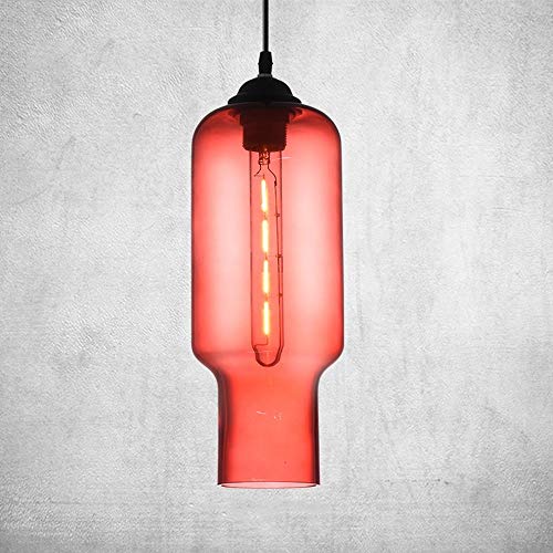 TheMonday Glass Pendant Lamp Industrial Retro Colorful Transparent Glass Shade Hanging Lamp Creative