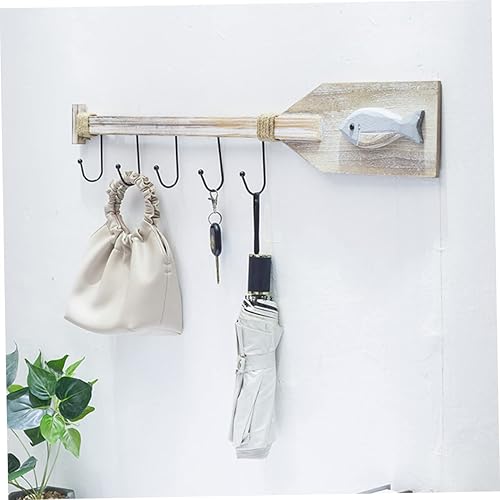 Miniatura 7 de DOITOOL Gancho para colgar en la pared, decoración de campo, perchero de madera, ganchos náuticos, decoración de peces de madera, colgador de pared