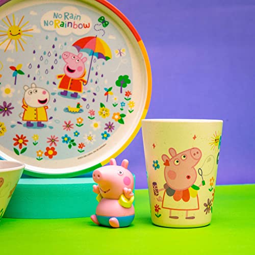 Image of Zak Designs Peppa Pig Kids Dinnerware Set 3 Pieces, Durable and Sustainable Melamine Bamboo Plate, Bowl, and Tumbler are Perfect For Dinner Time With Family (Peppa, Suzy, Zuzu)