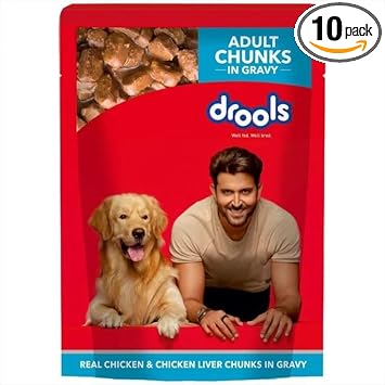 Drools Adult Wet Dog Food Chicken Chunks Gravy | 150 Gram | Pack of 10